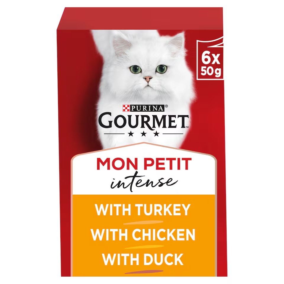 GOURMET Mon Petit Meaty Variety Duck; Chicken; Turkey Wet Cat Food 6x50g